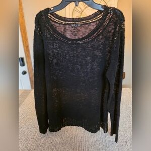 Eileen Fisher Black Crew Neck Sweater